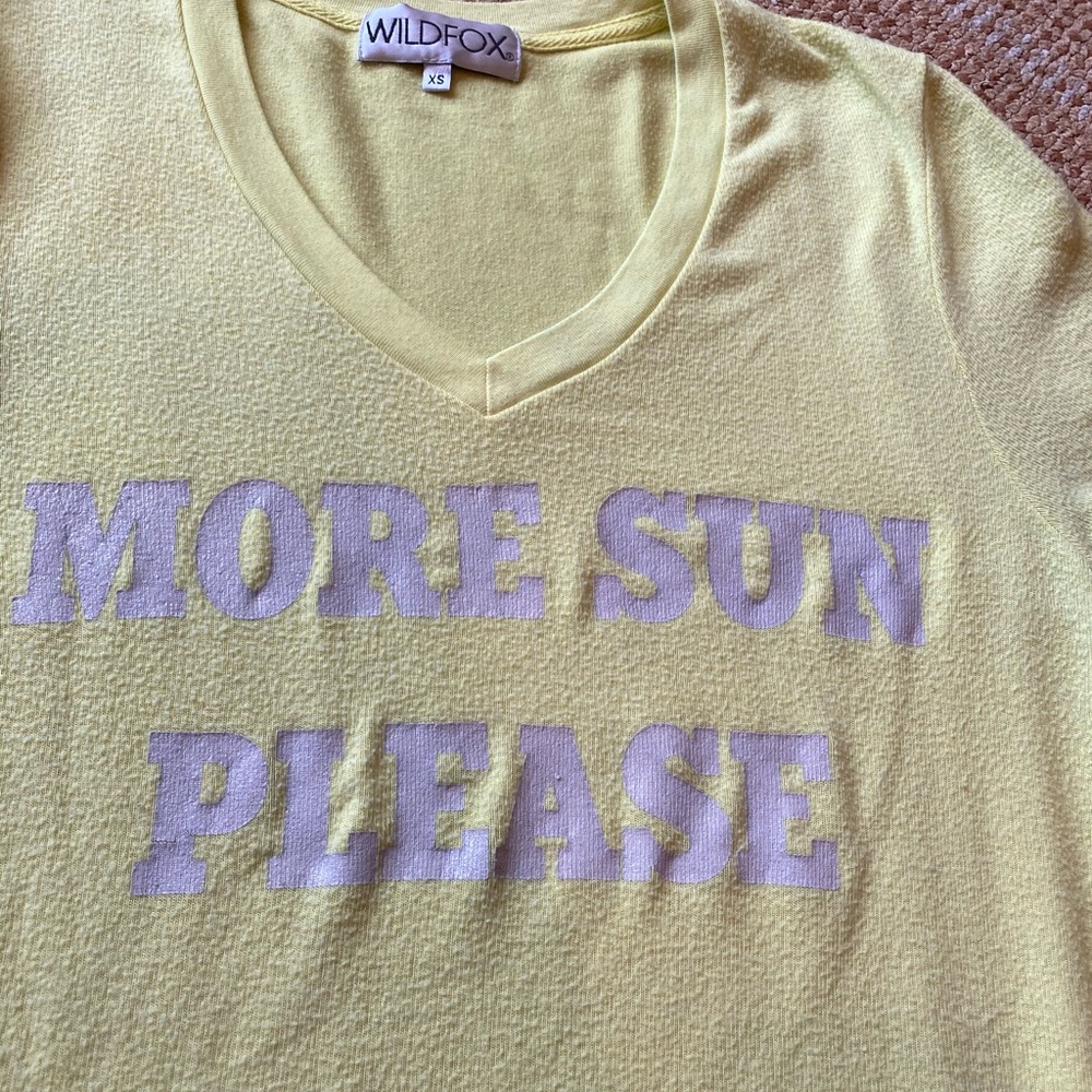 Wildfox light yellow lightweight sweatshirt.